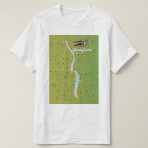 Randsfjorden Noorwegen meer kaart T-shirt