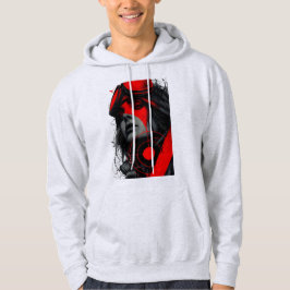 Randsted Cyberpunk Dystopische Meisje Rode Doel Ho Hoodie