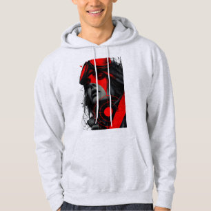 Randsted Cyberpunk Dystopische Meisje Rode Doel Ho Hoodie