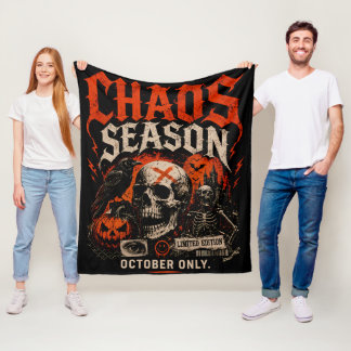 Randsted Gothic Chaos Seizoen Schedel Halloween Fleece Deken
