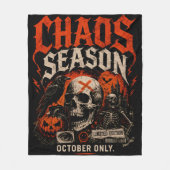 Randsted Gothic Chaos Seizoen Schedel Halloween Fleece Deken (Voorkant)