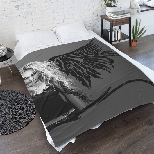 Randstedelijk Zwarte Stam Fallen Engel Rode Ogen G Fleece Deken