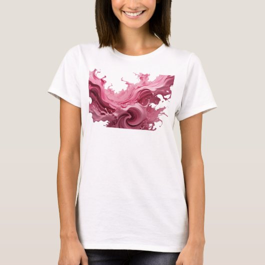 Randstedig Roze ABSTRACTE KUNST Design T-shirt (Voorkant)