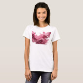 Randstedig Roze ABSTRACTE KUNST Design T-shirt (Voorkant volledig)