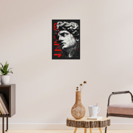 Randstedige David Buste Moderne Straatkunstposter Poster