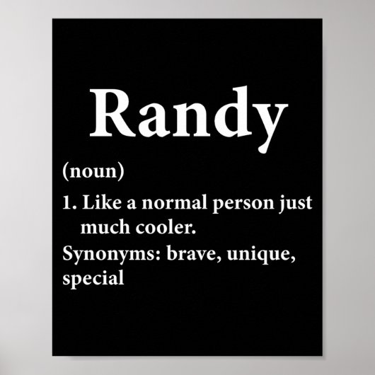 Randy Naam Definitie Grappig D Poster (Voorkant)