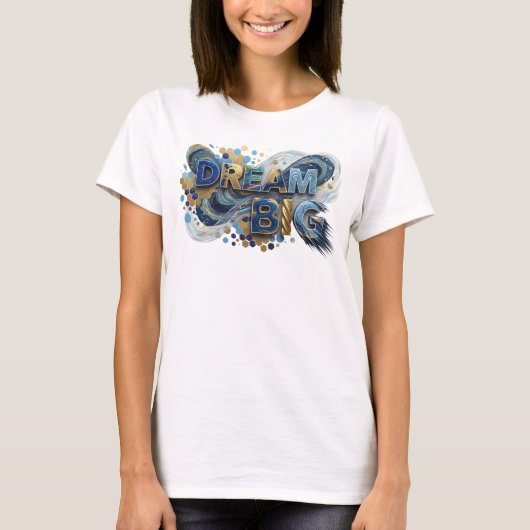 Randy Navy DROOM GROOT Print T-shirt (Voorkant)