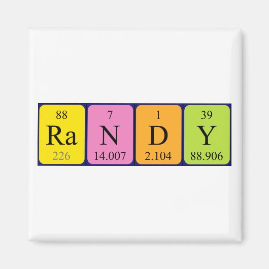 Randy periodieke tabelnaam magneet (Voorkant)