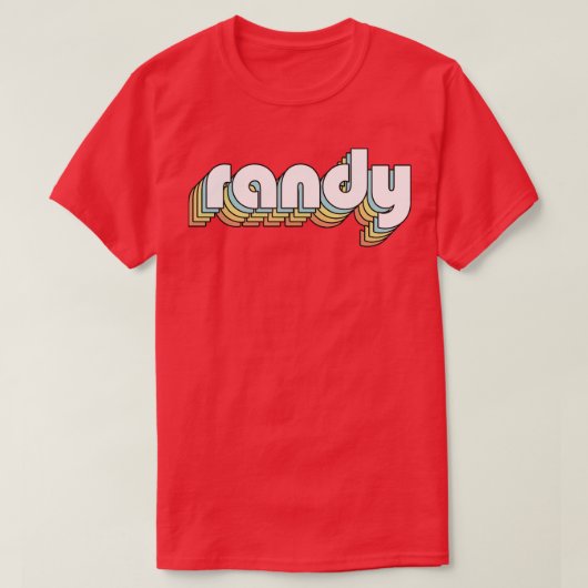 Randy Retro Rainbow Typography Faded Style T-shirt (Design voorkant)