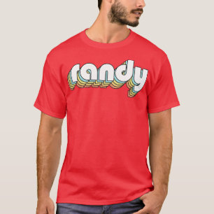 Randy Retro Rainbow Typography Faded Style T-shirt