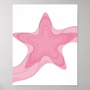 Randy Roze PINK STAR Artistiek Motief Poster