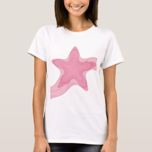 Randy Roze PINK STAR Artistiek Motief T-shirt