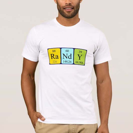 Randy shirt met periodieke tabelnaam (Voorkant)