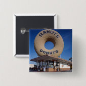 Randy's Donuts California Vierkante Button 5,1 Cm (Voorkant /achterkant)