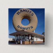 Randy's Donuts California Vierkante Button 5,1 Cm (Voorkant)