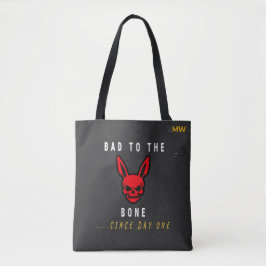 Randzame Y2K Slechte Botten Hond Schedel Zwarte To Tote Bag