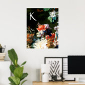 RANEMONES,BLOEMEN,ZWARTE VLINDER BLOEMENLIJKE Mono Poster (Thuiskantoor)