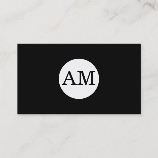 Rang Type Monogram Baby Poeder Witte Cirkel Visitekaartje (Voorkant)