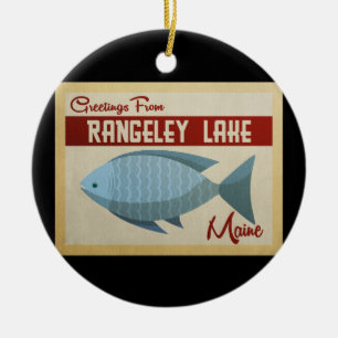 Rangeley Lake Maine Fish Vintage Travel Keramisch Ornament