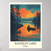 Rangeley Lakes Maine  Forest Sunset Art Poster (Voorkant)