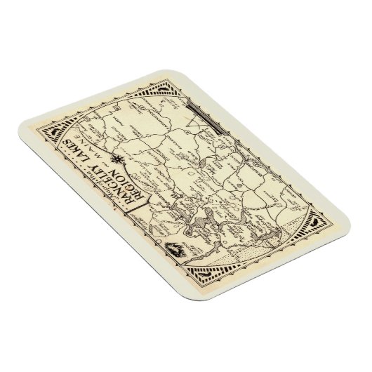 Rangeley Lakes Map, Maine  Magneet (Rechterzijde)