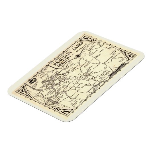Rangeley Lakes Map, Maine  Magneet (Linkerzijde)