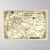 Rangeley Lakes Map Maine  Poster (Voorkant)