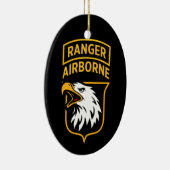 Ranger Airborne Screaming Eagles Patch Kerstorname Keramisch Ornament (Rechts)