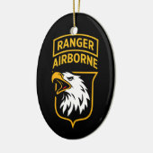 Ranger Airborne Screaming Eagles Patch Kerstorname Keramisch Ornament (Links)