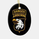 Ranger Airborne Screaming Eagles Patch Kerstorname Keramisch Ornament (Achterkant)