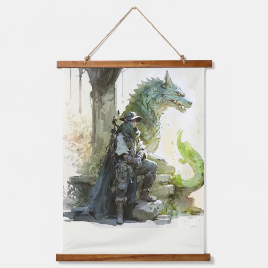 Ranger en zijn Dragon Hangend Wandkleed (Voorkant)