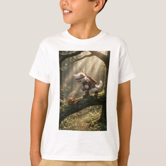 Ranger Kat Explorer Kids Cartoon T-Shirt (Voorkant)
