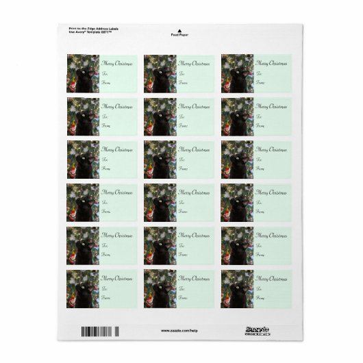 Ranger Kat kerstcadeaulabels Etiket (Full Sheet)