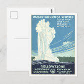 Ranger Naturalist Service aan de Yellowstone Vinta Briefkaart (Voorkant / Achterkant)