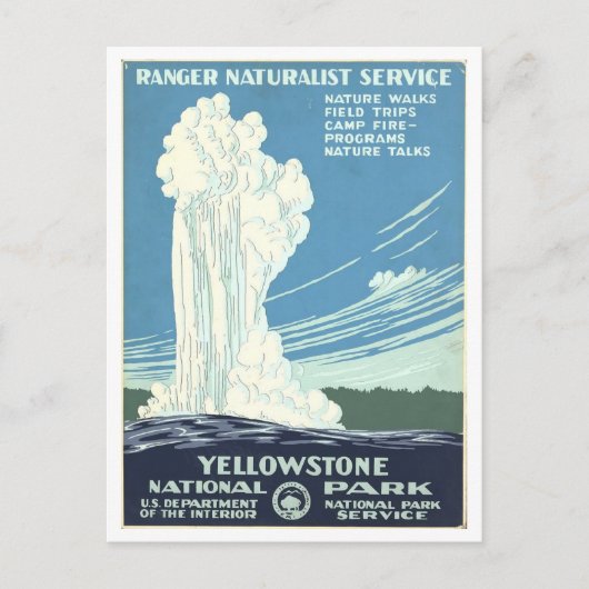 Ranger Naturalist Service aan de Yellowstone Vinta Briefkaart (Voorkant)