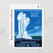 Ranger Naturalist Service ~ Yellowstone Briefkaart (Voorkant / Achterkant)