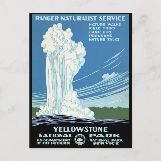 Ranger Naturalist Service Yellowstone Post Briefkaart (Voorkant)