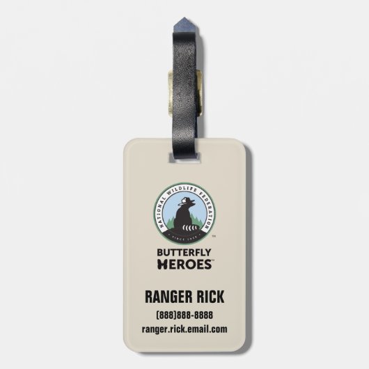 Ranger Rick | Butterfly Hero - Butterfly Sign Bagagelabel (Achterkant verticaal)