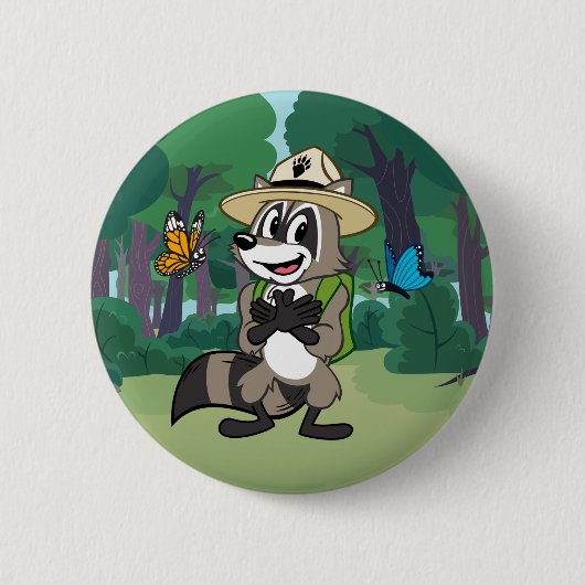 Ranger Rick | Butterfly Hero - Butterfly Sign Ronde Button 5,7 Cm (Voorkant)