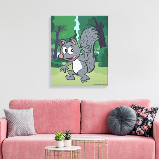 Ranger Rick | Grijze eekhoorn Canvas Afdruk (Insitu (Woonkamer))