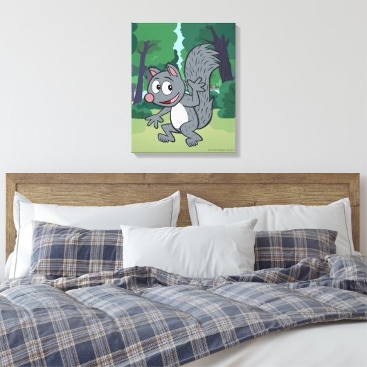 Ranger Rick | Grijze eekhoorn Canvas Afdruk (Insitu (Slaapkamer))