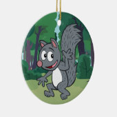 Ranger Rick | Grijze eekhoorn Keramisch Ornament (Rechts)