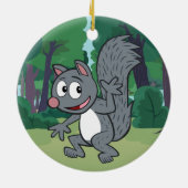 Ranger Rick | Grijze eekhoorn Keramisch Ornament (Achterkant)