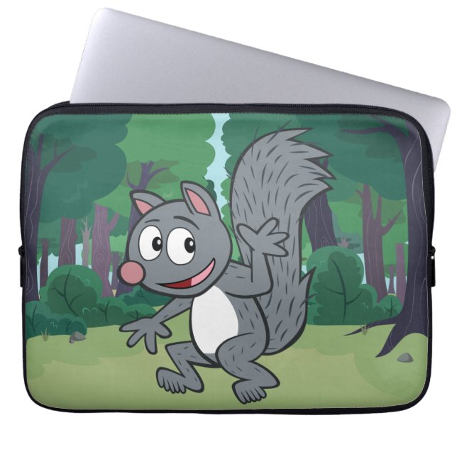 Ranger Rick | Grijze eekhoorn Laptop Sleeve (Voorkant)