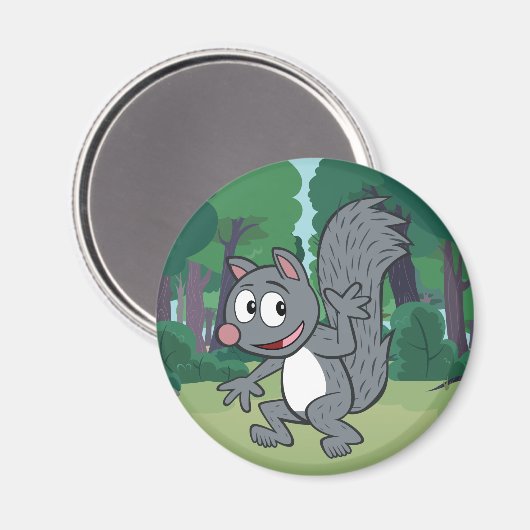 Ranger Rick | Grijze eekhoorn Magneet (Voorkant / Achterkant)