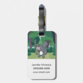 Ranger Rick | Grijze eekhoorn zwaait Bagagelabel (Achterkant verticaal)