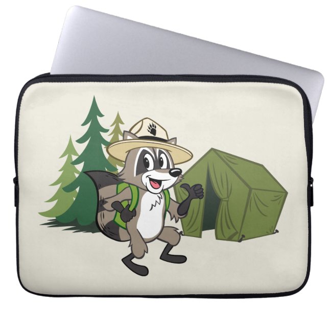 Ranger Rick | Grote Amerikaanse campout — Tent Laptop Sleeve (Voorkant)
