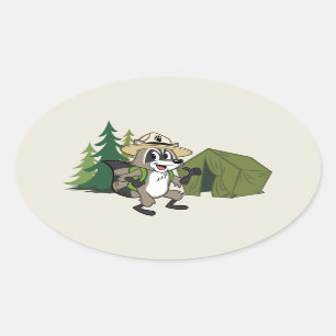 Ranger Rick   Grote Amerikaanse campout — Tent Ovale Sticker