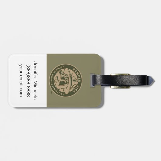 Ranger Rick | Ranger Rick Khaki Logo Bagagelabel (Achterkant horizontaal)