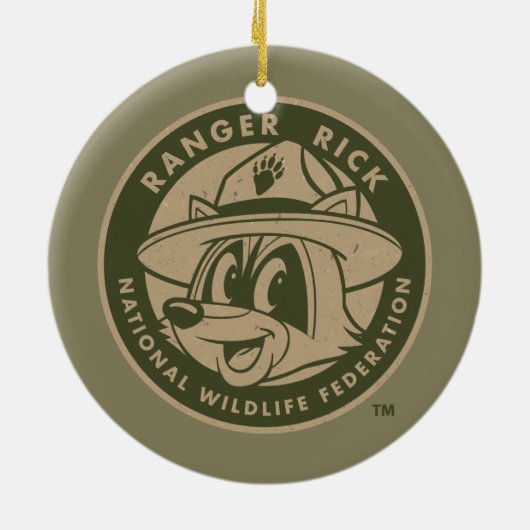 Ranger Rick | Ranger Rick Khaki Logo Keramisch Ornament (Achterkant)